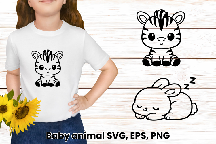 Cute baby animal SVG | Animal silhouette SVG design