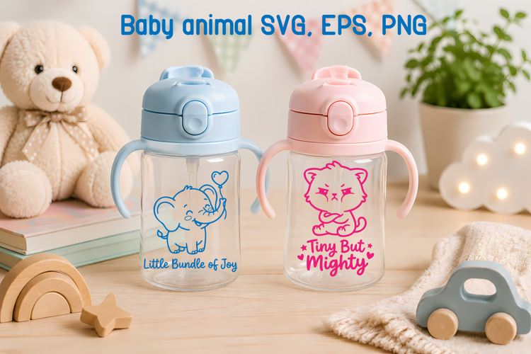 Cute Baby Animal SVG Design | Cat SVG | Elephant SVG
