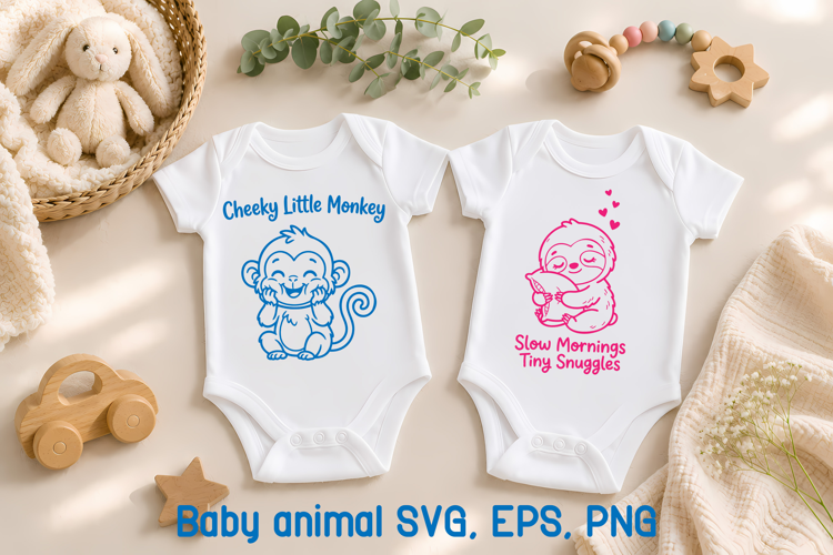 Cute Baby Animal SVG Design | Monkey SVG | Sloth SVG
