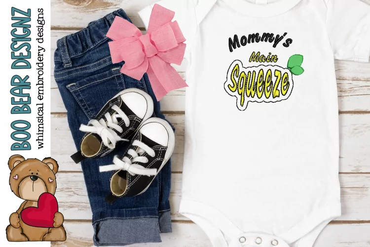 Super cute mommy's main squeeze embroidery file