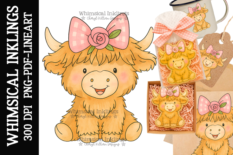 Baby Highland-Cow Sublimation Clipart