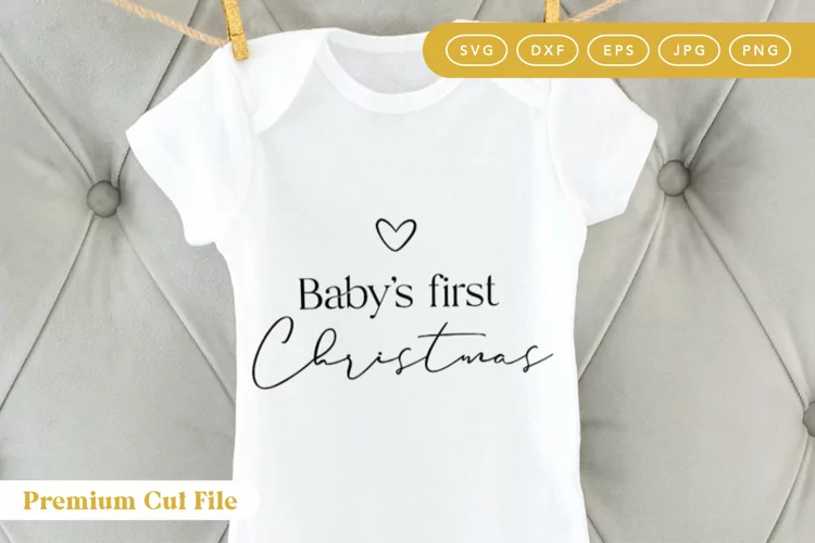 Babys First Christmas SVG | Christmas Baby Bodysuit SVG