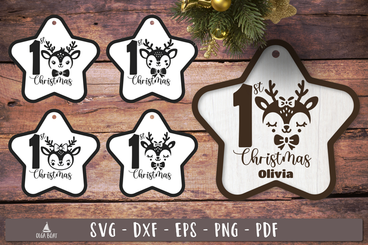 Babys First Christmas Ornament 1st Christmas SVG