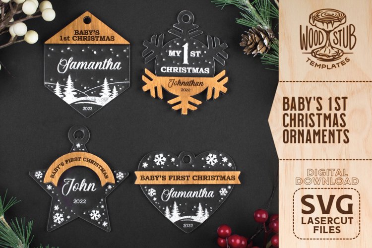 Baby First Christmas SVG, First Christmas Ornament SVG (1728155 ...