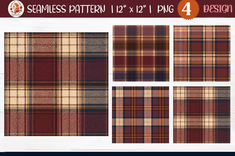 Cozy autumn plaid seamless pattern example image 1