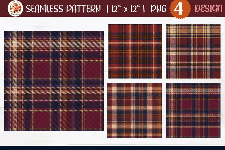 Cozy burgundy plaid seamless pattern