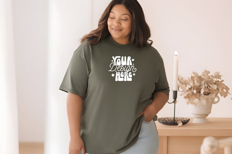 Back mockup, Black Comfort Colors C1717 Mockup, Comfort example image 1
