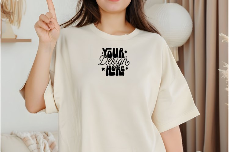 Back mockup, Black Comfort Colors C1717 Mockup, Comfort example image 1