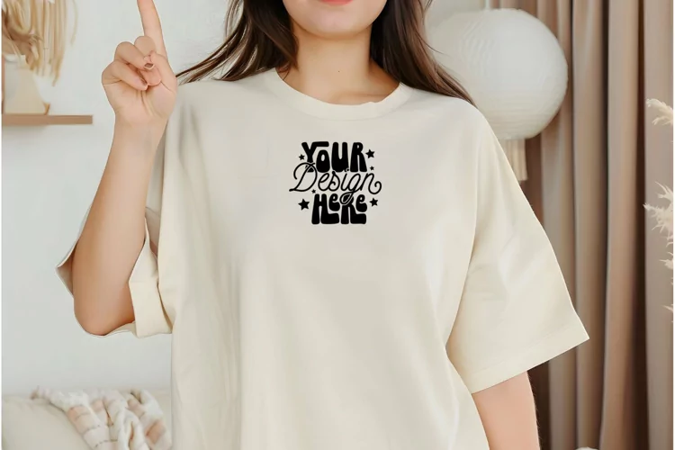 Back mockup, Black Comfort Colors C1717 Mockup, Comfort