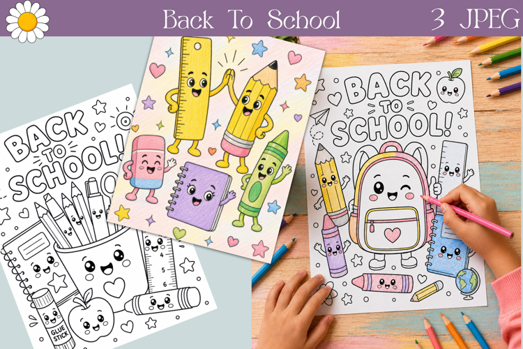 Back To School Coloring | Kids Activity Pages