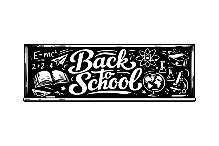 Back to School Chalkboard Typography Horizontal Design