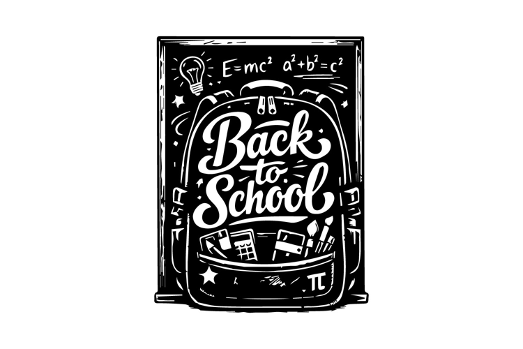 Back to School Chalkboard Typography Vertical Design