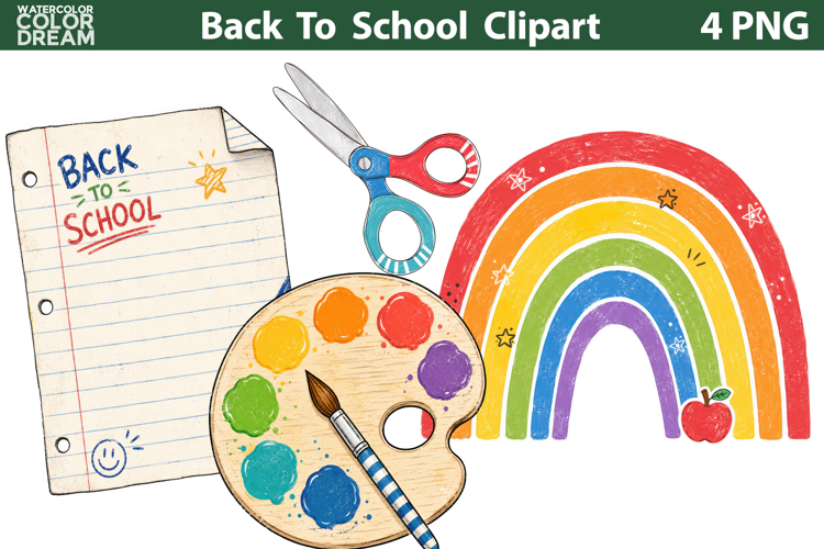 Back To School Clipart | Classroom Supplies PNG