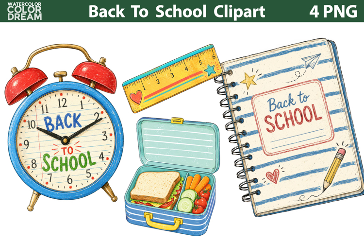 Back To School Clipart | Classroom Supplies PNG