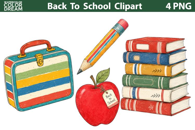Back To School Clipart | Classroom Supplies PNG