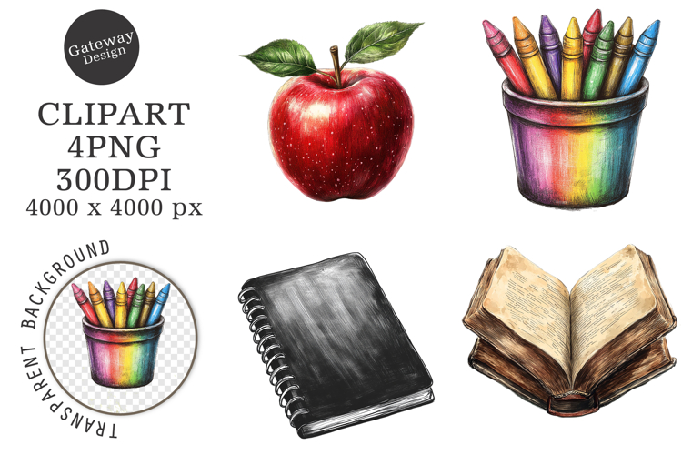Back To School Clipart example image 1