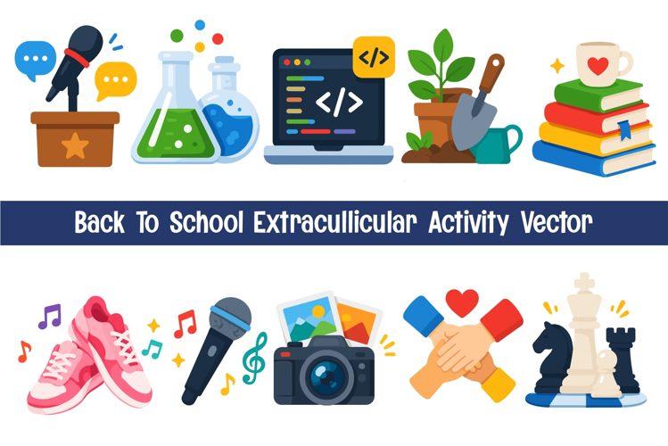 Back to School Extracurricular Activities Vector