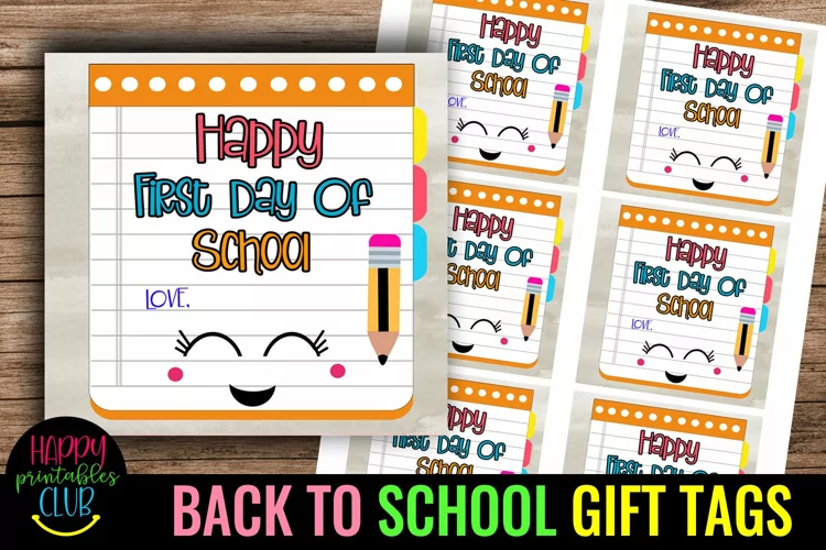 Happy First Day of School-Back to School Teacher Gift Tags