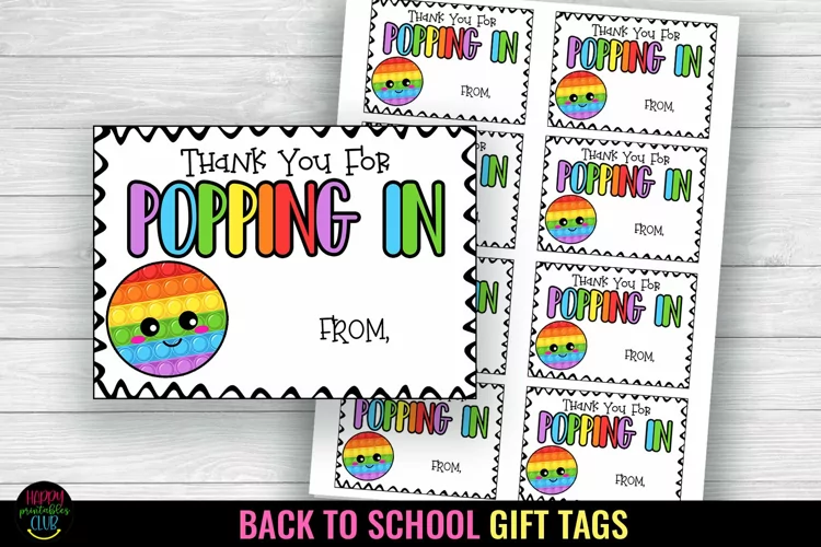 Thank You for Popping In Gift Tag I First Day School Tag