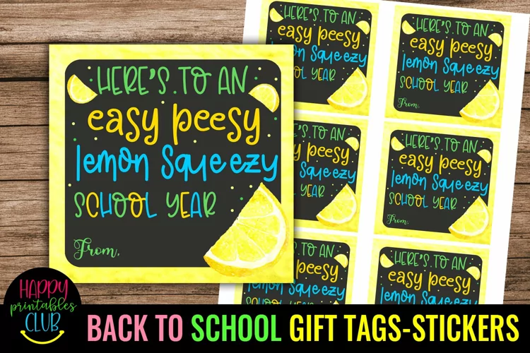 Easy Peesy Back to School Gift Tag I First Day School Tags