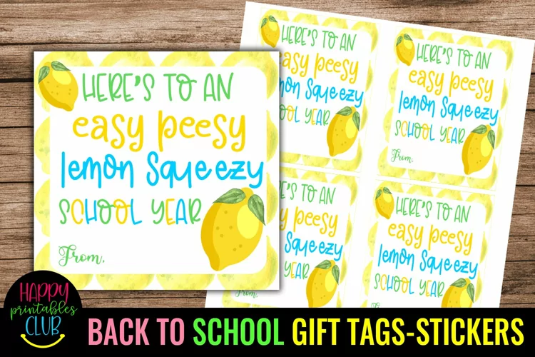 Easy Peesy Back to School Gift Tag I First Day School Tags