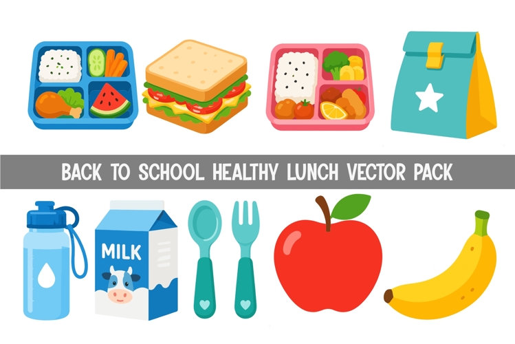 Back to School Healthy Lunch Vector example image 1