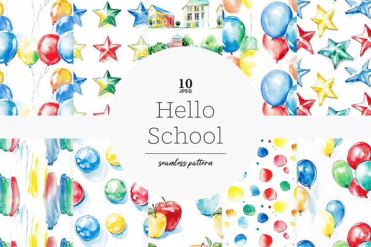 Back to School Paper Pattern Background | Hello Graphics