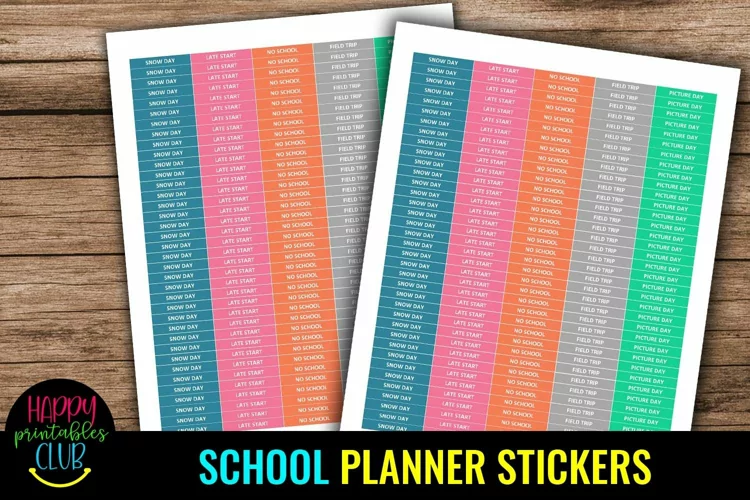 School Planner Stickers I Functional School Planner Stickers