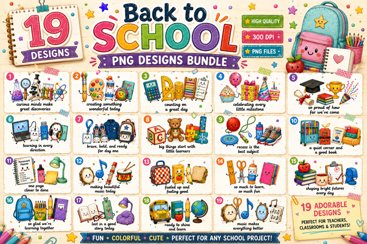 Back to School Png Design Bundle