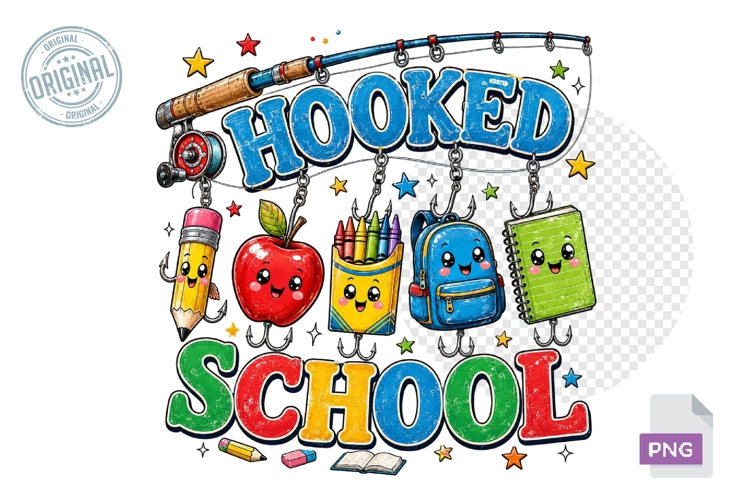 Back to School PNG Hooked On School Cute School Supplies Des