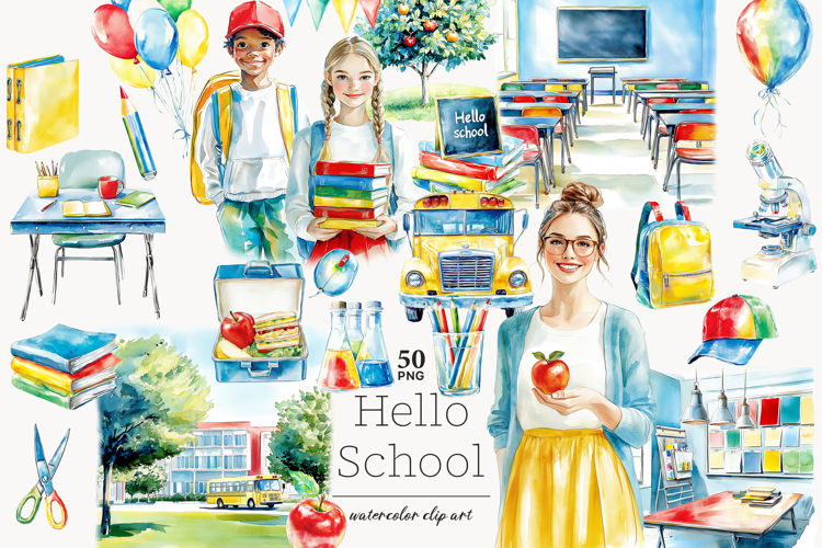 Back to School PNG Image Clipart | Hello Classroom Graphics