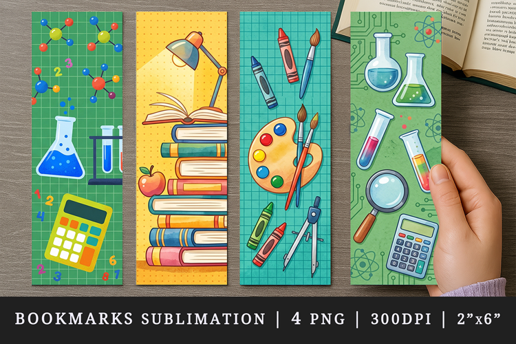 Back to school printable sublimation bookmark design