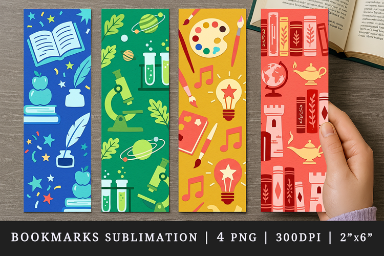 Back to school printable sublimation bookmark design