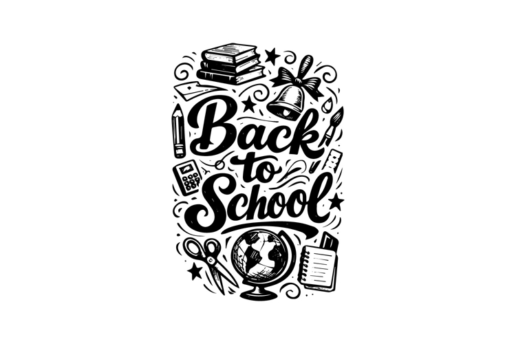 Back to School Retro Typography Vertical Design