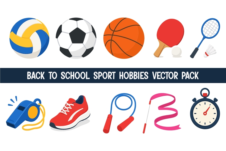 Back to School Sports Hobbies Vector