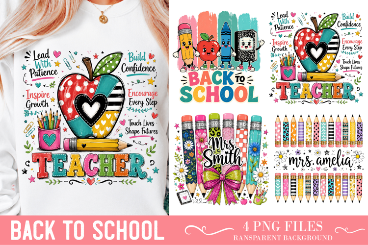 Back to School Sublimation Design,Teacher Typography