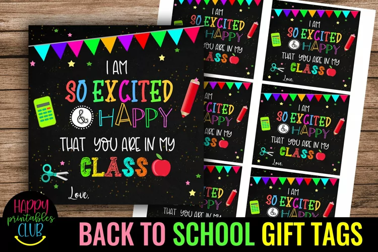 I Am So Excited First Day School Tags-Back to School Tags