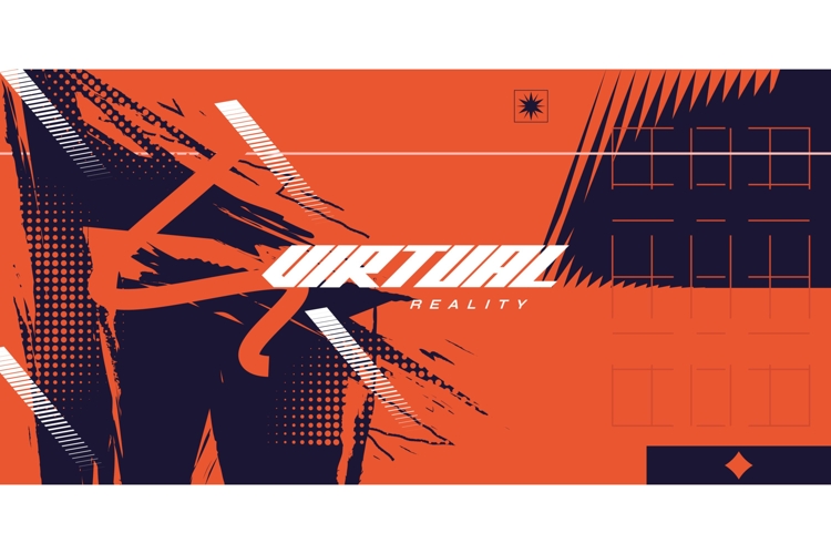Sport Background with Black and Orange Brush Strokes