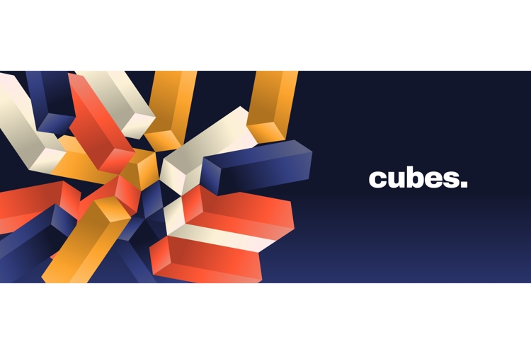 Abstract Geometric Background with 3D Colorful Cubes