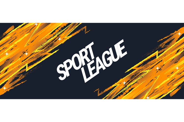 Sport Background with Orange and Yellow Brush Strokes