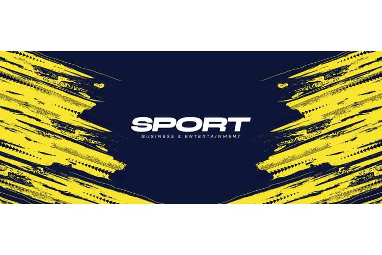 Grunge Sport Background with Yellow Brush Strokes