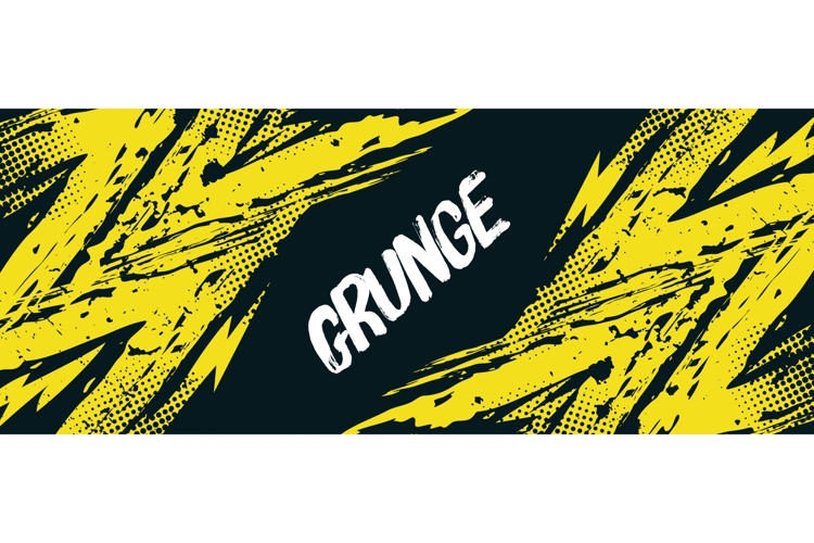 Grunge Sport Background with Yellow Brush Strokes