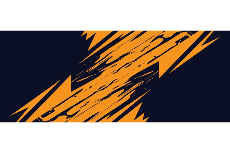 Abstract Grunge Sport Background with Bold Orange Brush