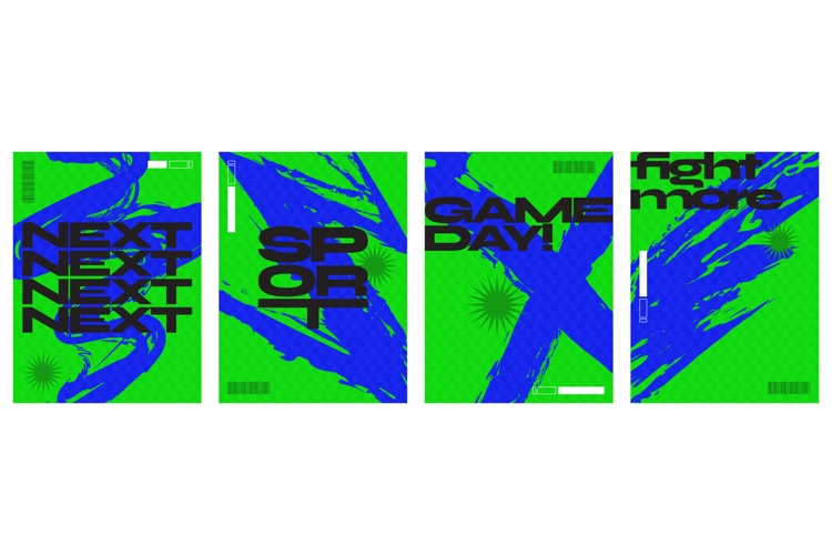 Blue and Green Sports Poster Template Collection