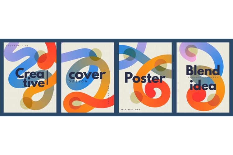 Modern and Simple Template with Colorful Curvy Lines