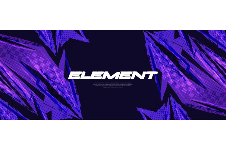 Modern Sport Banner Design with Purple Brush Strokes