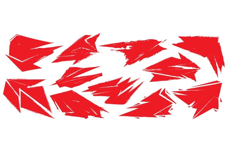 Red Sharp Shapes Red Abstract Sharp Brush Shape Collection