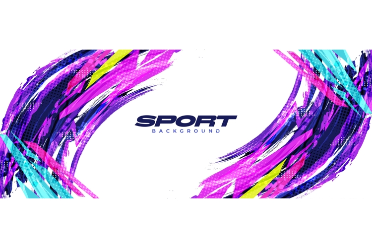 Vibrant Sport Background with Colorful Brush Strokes