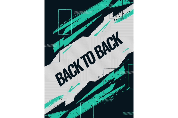 Sport Poster Design with Black and Green Brush Strokes