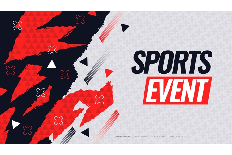 Abstract Black and Red Sport Poster or Banner Design